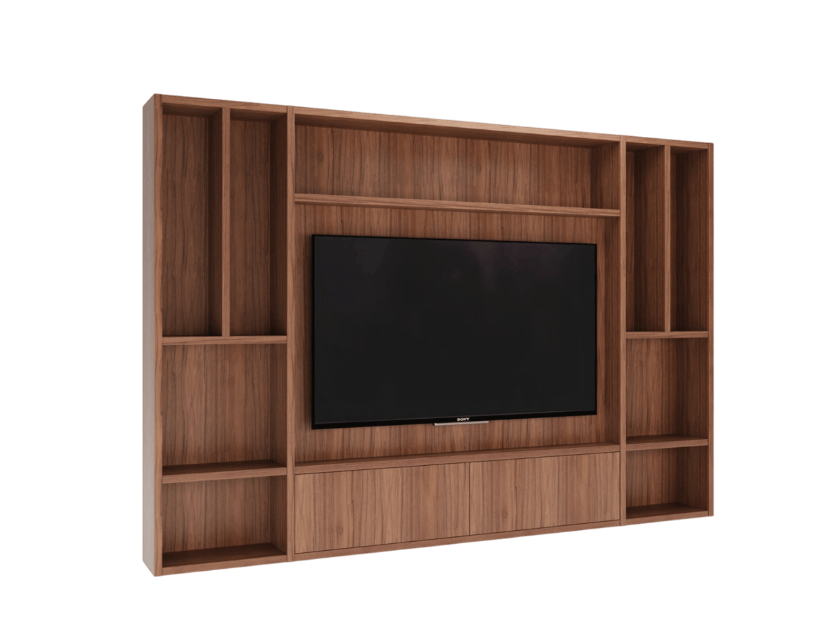 Wandig Full House in walnootbruin voor tv 58 - 65 inch