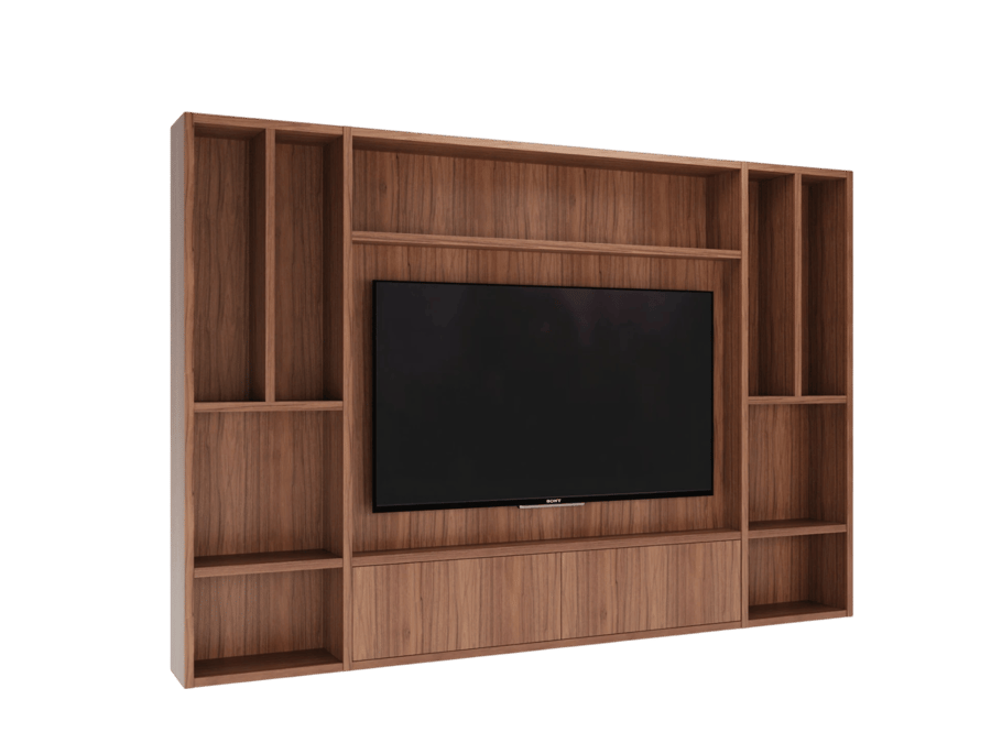 Wandig Full House in walnootbruin voor tv 58 - 65 inch